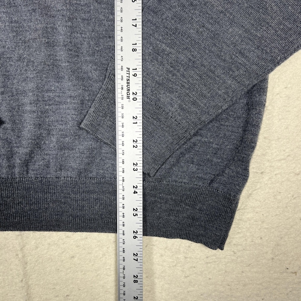 Jos. A. Bank Traveler 1/4 Zip Sweater Mens Large Merino Wool Gray Mock Neck - Picture 4 of 6